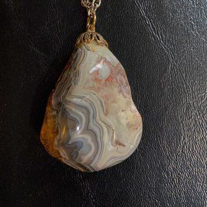Agate Stone Drop Pendant on a Chain.